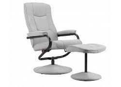 Grey Fabric Office Swivel Reclining Chair 1